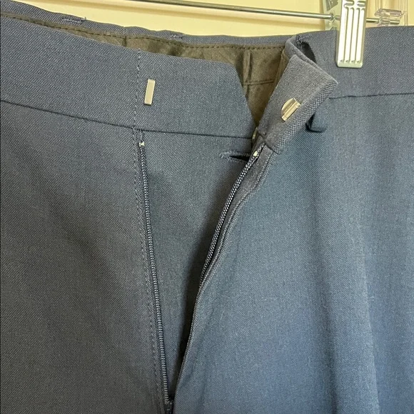 Men's Classic Tailored Dress Pants - Navy - Picture 3 of 11